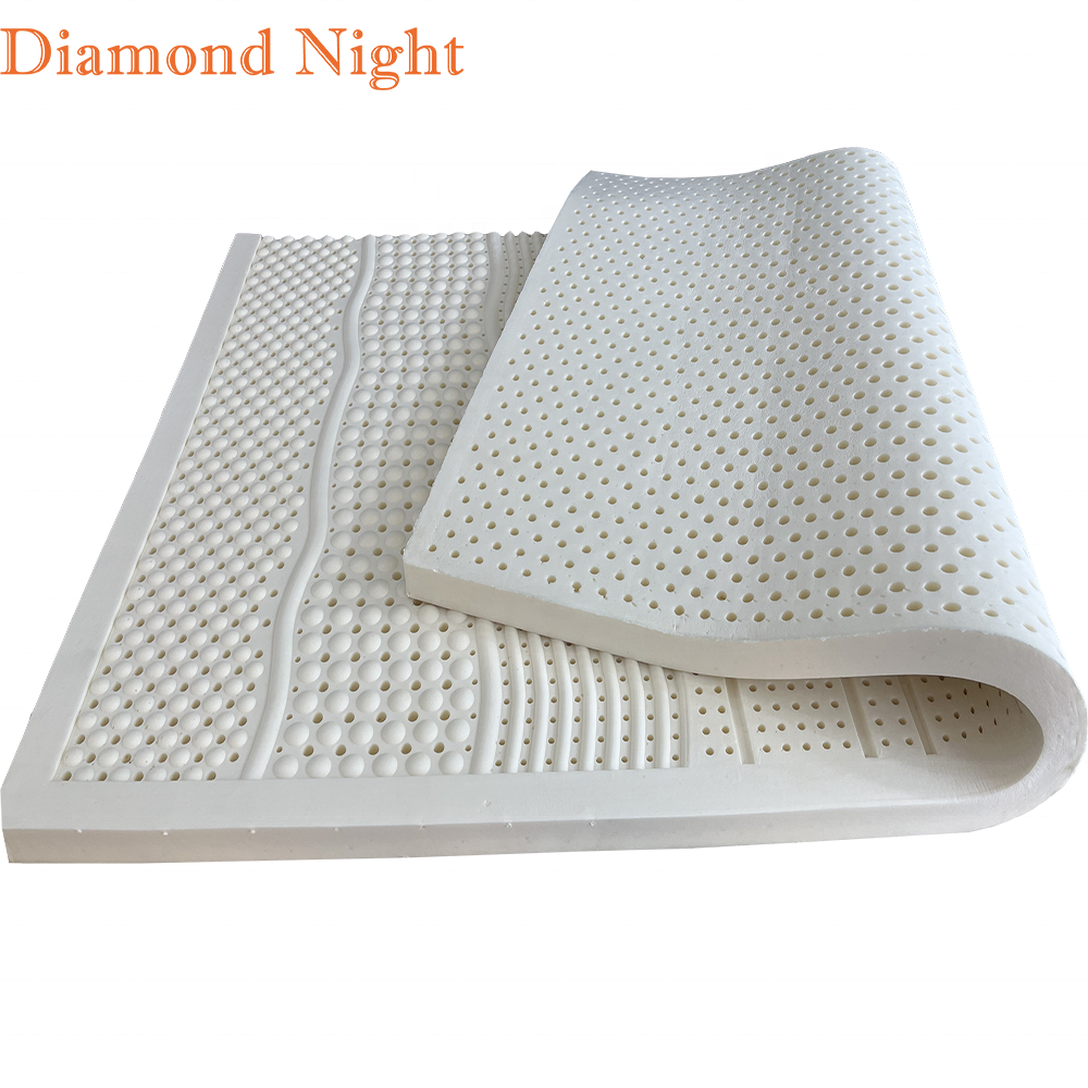 Breathable natural full latex rubber king size low MOQ pocket spring high end massage luxury bedroom latex mattress topper