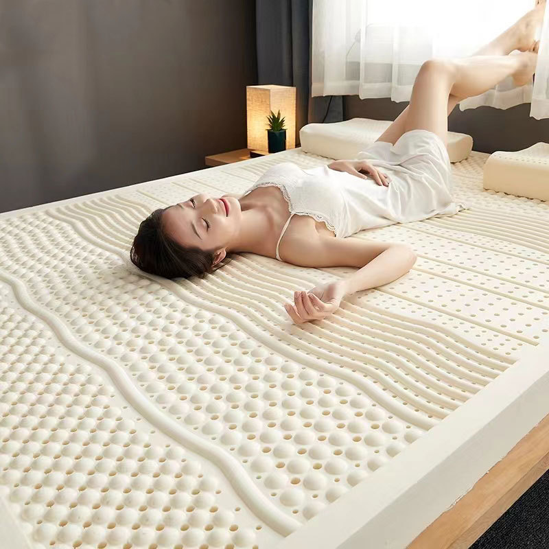 Hypo-allergenic natural rubber euro top full size double bed 75D 85D 90D design soft OEM service full breathable latex mattress