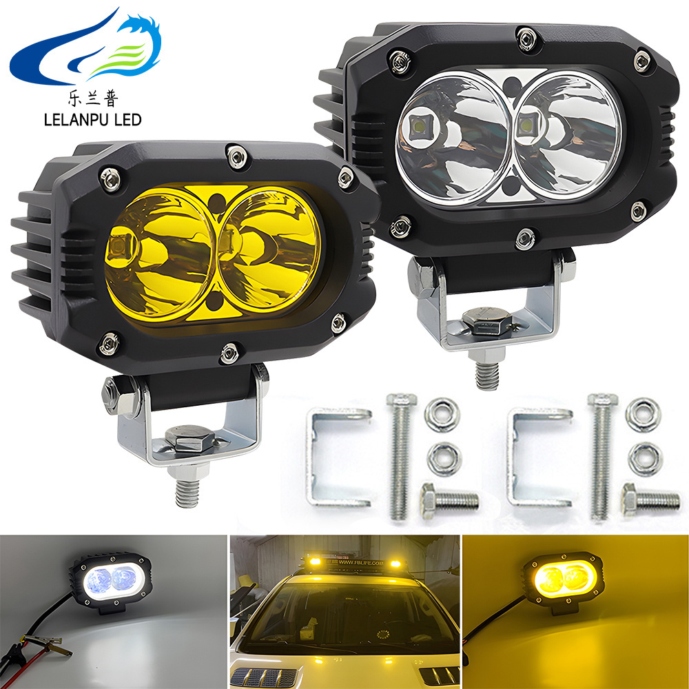 High power 4inch LED Work Light Spot Flood 4x4 dual colour 4inch Motorcycle lights for truck led lamp fog driving lamp