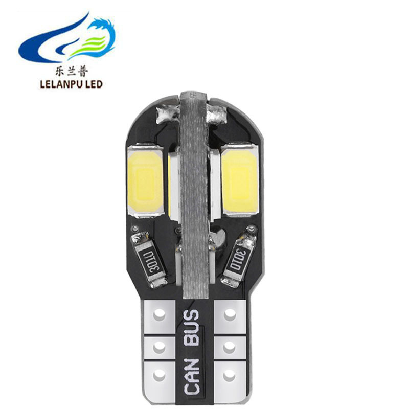 LELANPU T10 Led Car Interior Bulb Canbus Error Free White 5630 5730 8SMD LED 12V Car Side Wedge Light White Lamp Bulb