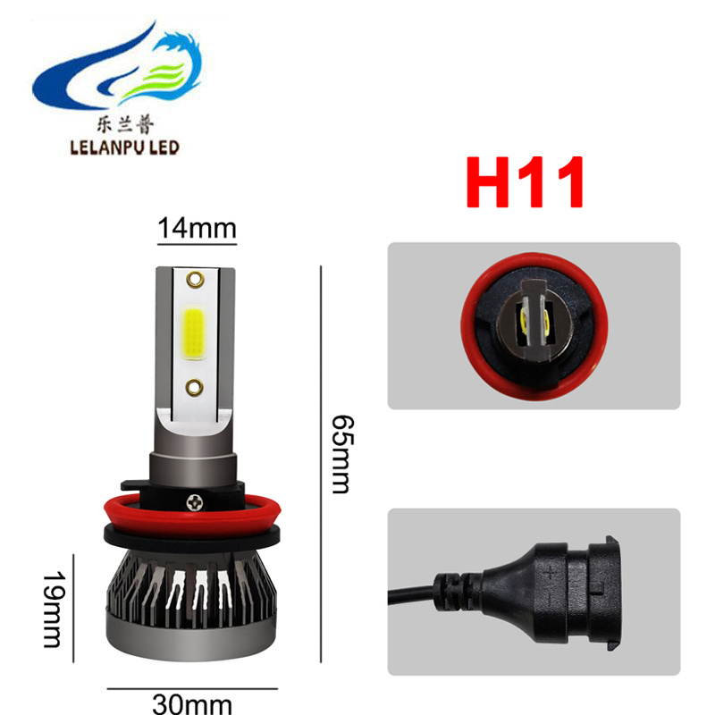 Hot Selling Auto Lighting System Mini Fanless 6000k Others Car Light Mini Led Headlight Car Headlight Bulbs H1 H7 H8 H9 H11 H4