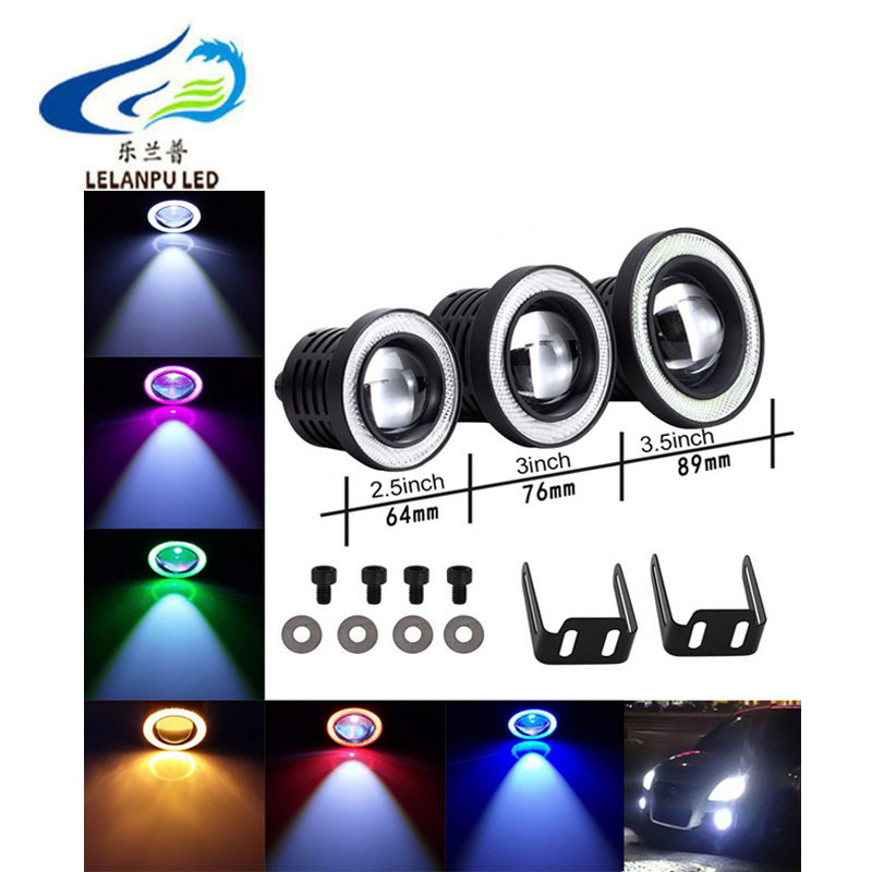 Led Fog light lamp Angle eye halo ring 2.5inch 3inch 3.5inch led fog driving light bulb for Car lighting 12v