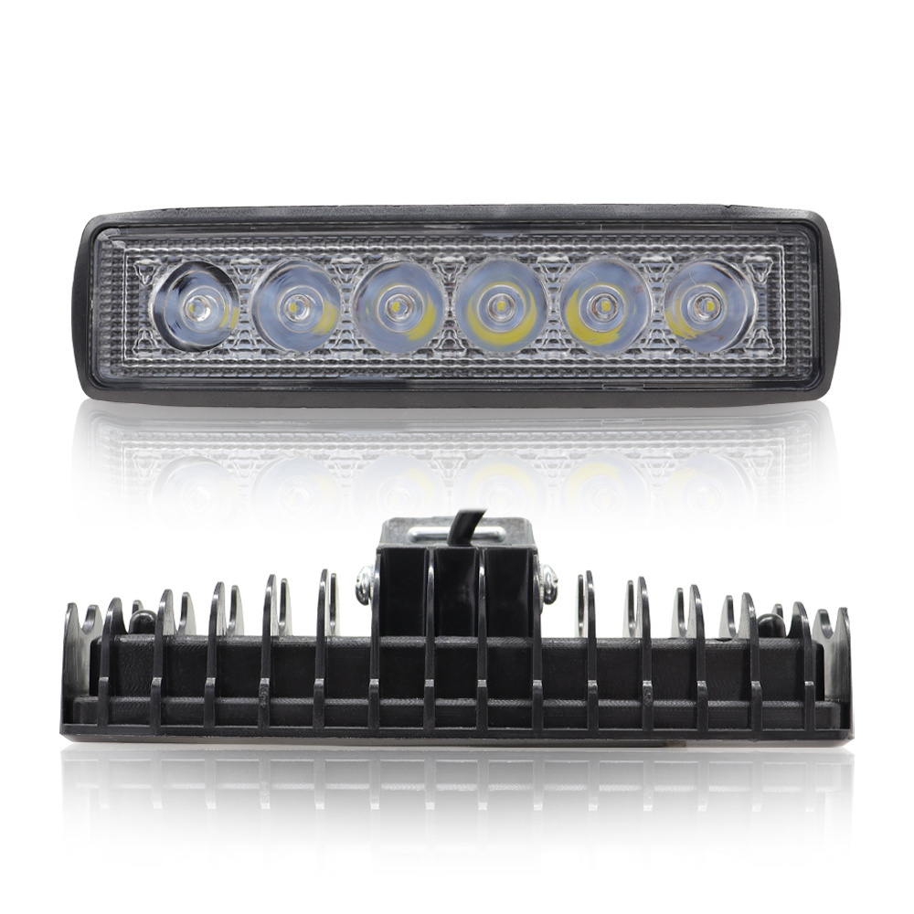 Lelanpu high power car accessories 6 LED Light Bar DRL 12v waterproof Driving 18w led work light For Jeep Offroad ATV SUV