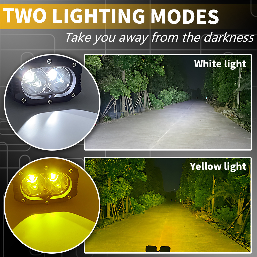 High power 4inch LED Work Light Spot Flood 4x4 dual colour 4inch Motorcycle lights for truck led lamp fog driving lamp