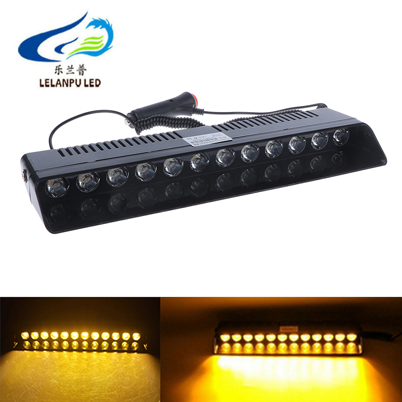 Yellow Blue Red 12LED Car Emergency Warning Vehicle Strobe Flash Light Bar 12W Flashing Lamp Windshield Warning Light