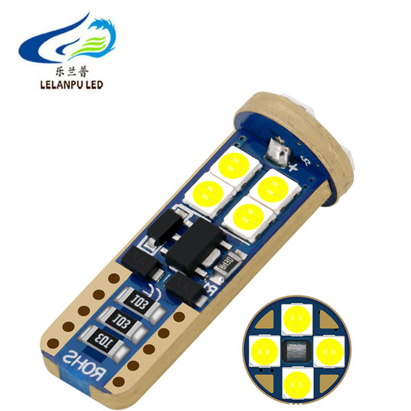 lelanpu Interior Light w5w 194 168 T10 LED 3030 12SMD Canbus non polar for Car universal