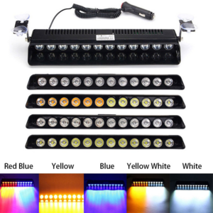 Yellow Blue Red 12LED Car Emergency Warning Vehicle Strobe Flash Light Bar 12W Flashing Lamp Windshield Warning Light