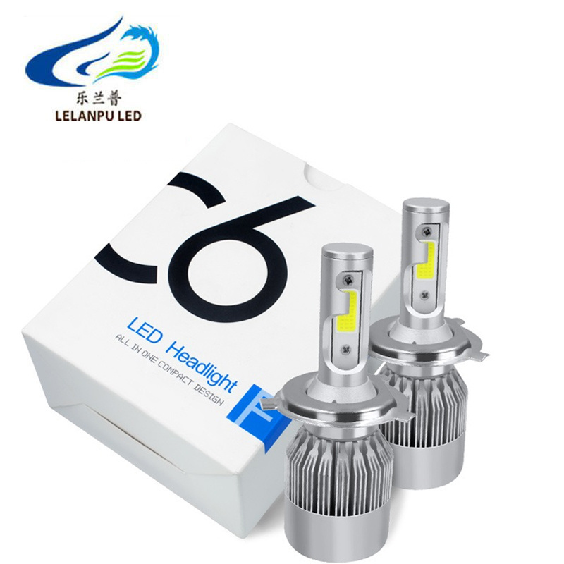 C6 led headlight bulb for car motorcycle led headlamp 36w 12v dual single beam h4 h7 h3 h11 9005 9004 9006 9007 White