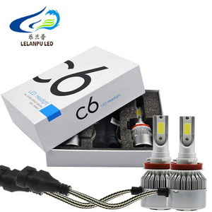 C6 led headlight bulb for car motorcycle led headlamp 36w 12v dual single beam h4 h7 h3 h11 9005 9004 9006 9007 White