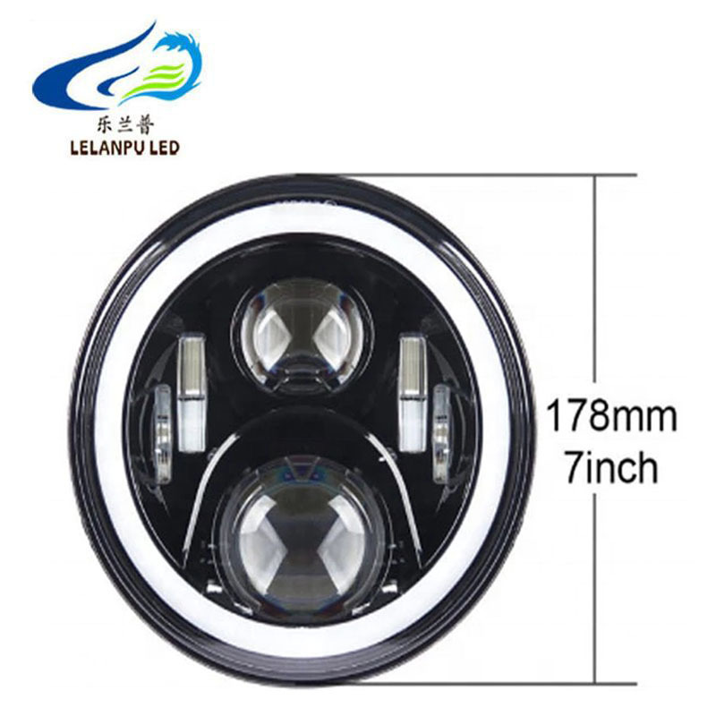 LELANPU Car Parts 7 Inch Round With Angel Eyes 12V 24V 30W Waterproof Jeeps Light  Work Light  Jeeps 4*4