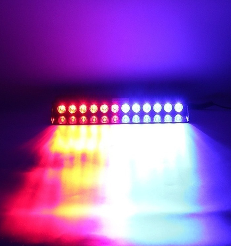 Yellow Blue Red 12LED Car Emergency Warning Vehicle Strobe Flash Light Bar 12W Flashing Lamp Windshield Warning Light