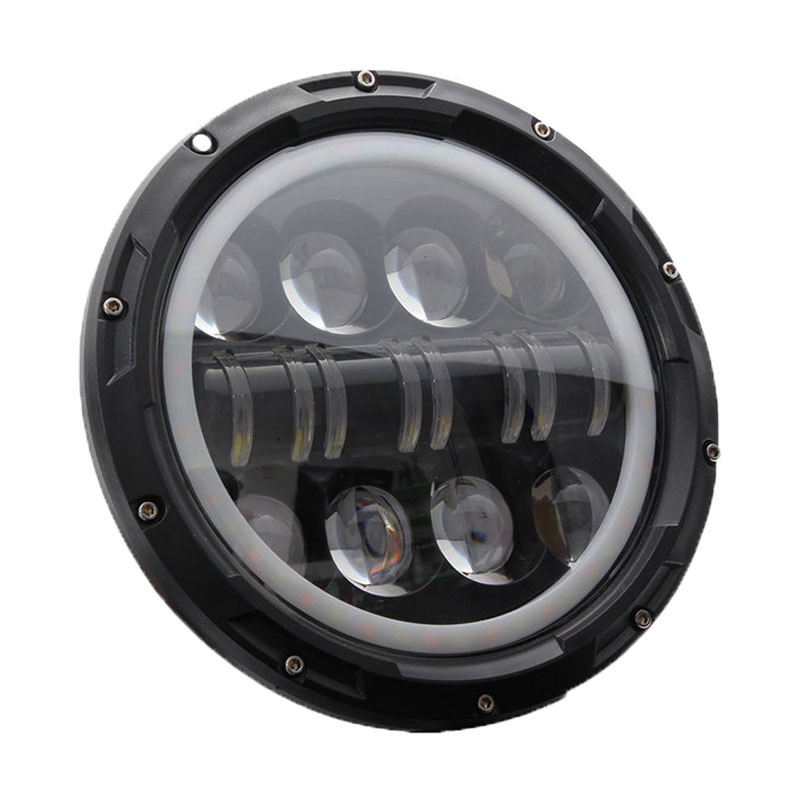 Car Parts White Motorcycle Led Headlight 7Inch Led Round Headlamp For Jeeps Light 80W Car Fog Lights Accessories H4 Led