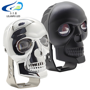 High Power 3inch skull motor lights Spotlight Led fog lights Dual Color 3inch 40w motorcycle lights for motorcycle universal car