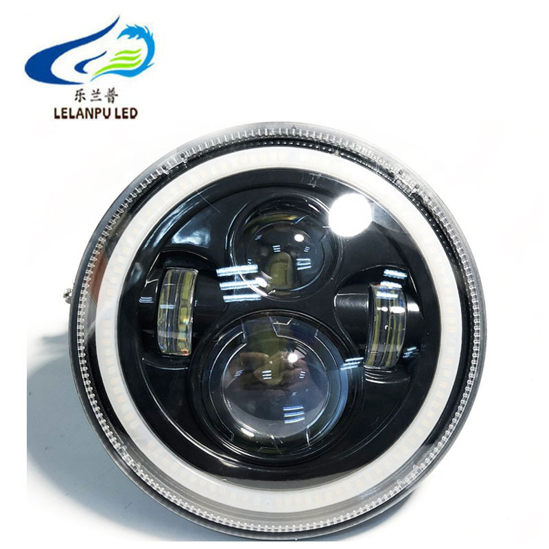 LELANPU Car Parts 7 Inch Round With Angel Eyes 12V 24V 30W Waterproof Jeeps Light  Work Light  Jeeps 4*4