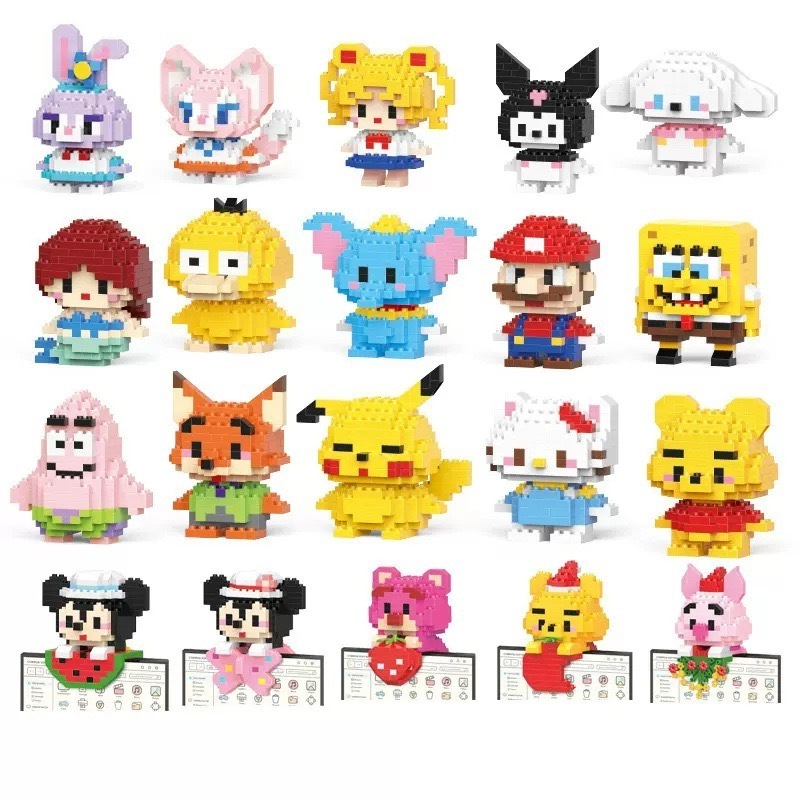 Customized Animal Cartoon Figures Mini Building Blocks Table Computer Decoration Nano Brick Toys Gifts