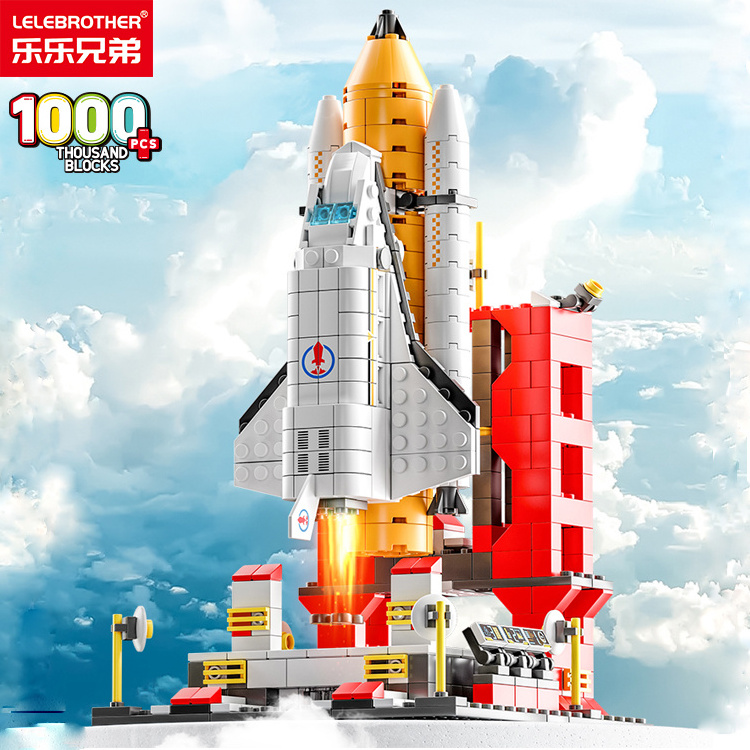 LELE BROTHER 1000PCS  Aerospace Shuttle Construction DIY Toy Space Exploration Rocket Building Blocks