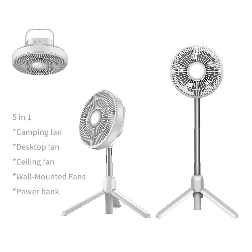 New arrivals 2023 desktop fan portable rechargeable usb tripod fan with remote control mini ceiling outdoor camping fans