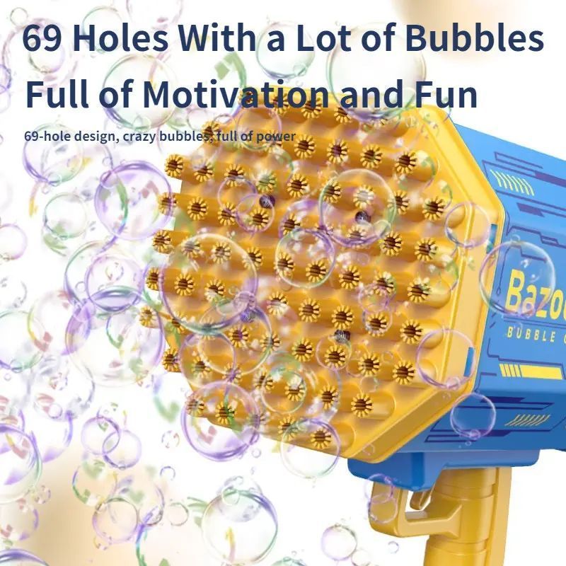 Wholesale Automatic Electric Kids 69 Holes Rocket Boom Bubble Launcher Shooter Gun Machine Toys Bazooka Bubble Gun For Kids