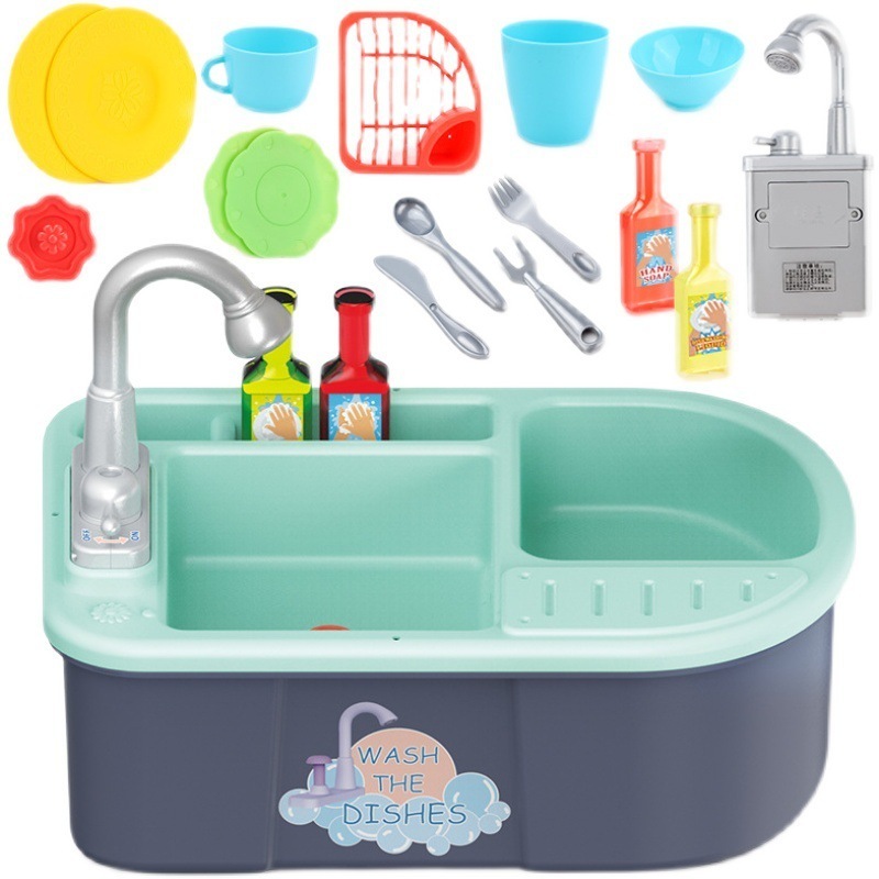 Hot Selling Pretend Play Plastic Electric Dishwasher Mini Kids Kitchen Set Toy Pretend Play, Kids Toys Water Sink, Sink Wash Toy