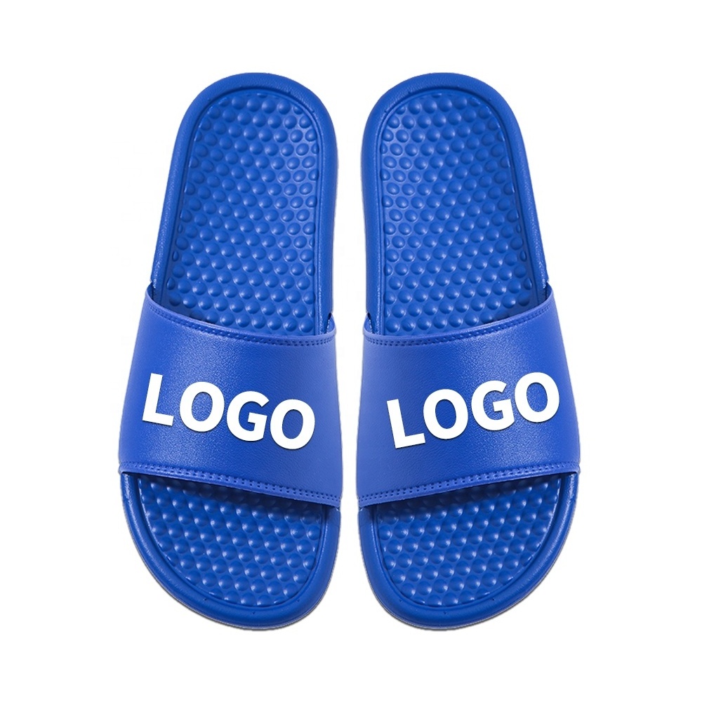 Designer Beach Printed Custom Slides 3D Logo Print Massage Slipper Flat Bottom Slides