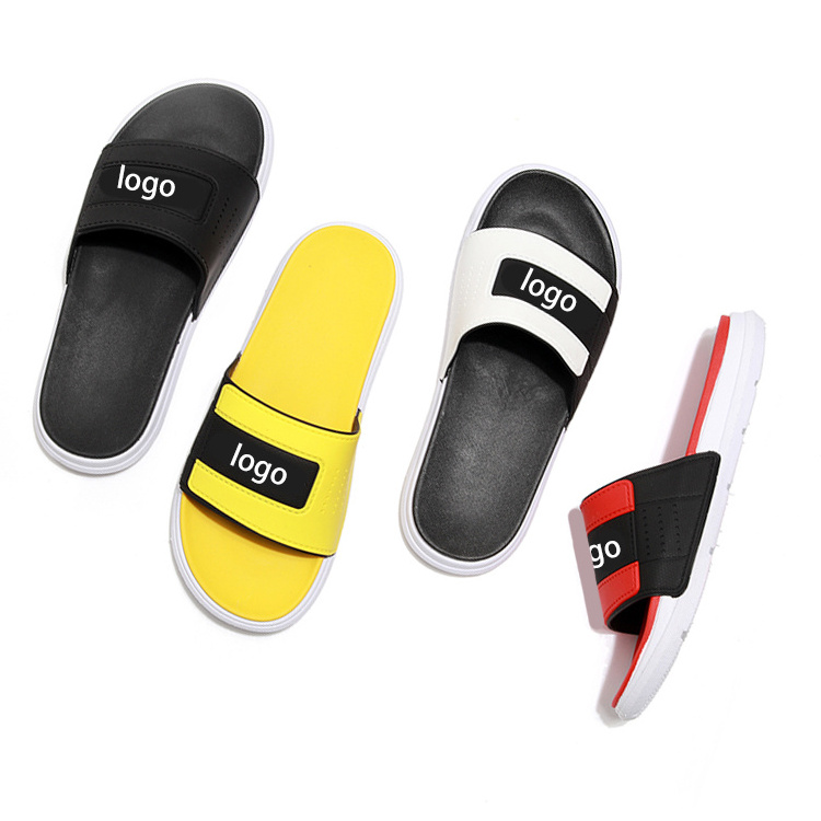 Custom Logo Slide Sandal with EVA/PU/PVC Insole Men's Blank Plain Slippers Custom Slides Footwear Customizable Insole Material