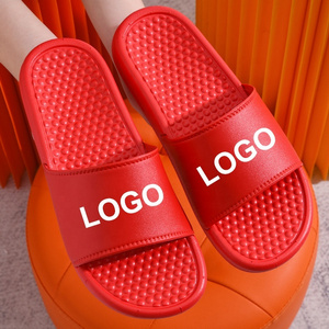 Popular Style Custom Color Massage Sole Sandals Men Flat Printing Logo Slides Gym Sports Shower Flip Flops Slippers