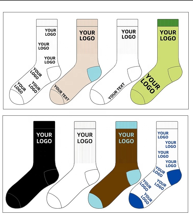 Wholesale custom logo cotton socks new fashion solid color round socks for men and women