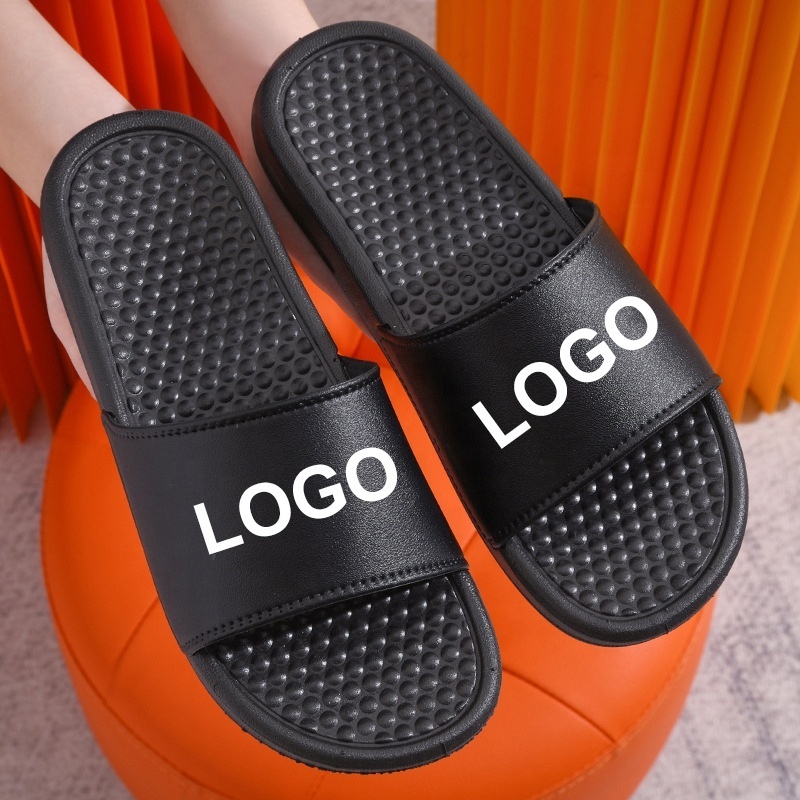 Popular Style Custom Color Massage Sole Sandals Men Flat Printing Logo Slides Gym Sports Shower Flip Flops Slippers