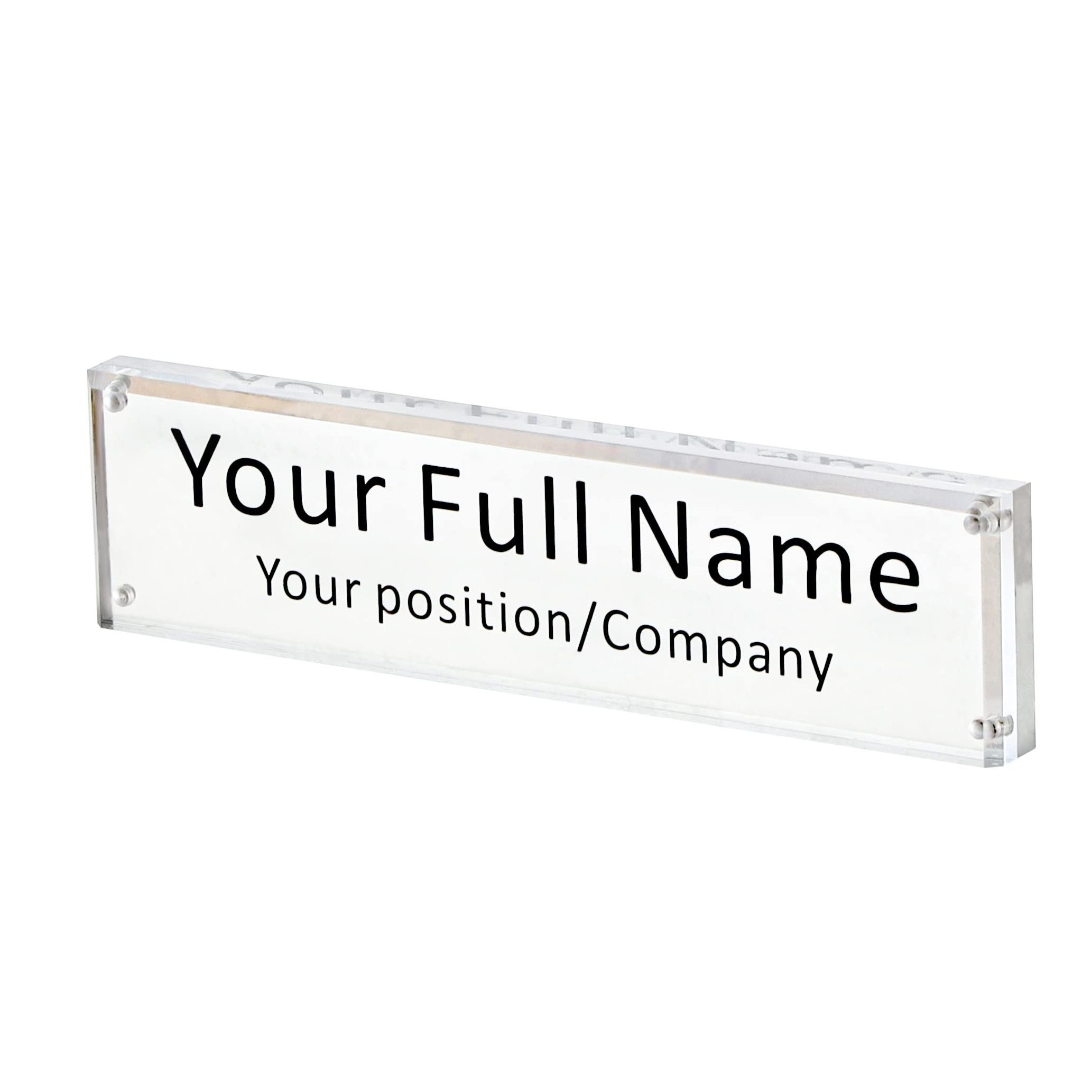 Custom Plexiglass Stand Paperweight Name Plate Desk Print Sublimation Logo Gift Transparent Acrylic Block Decoration