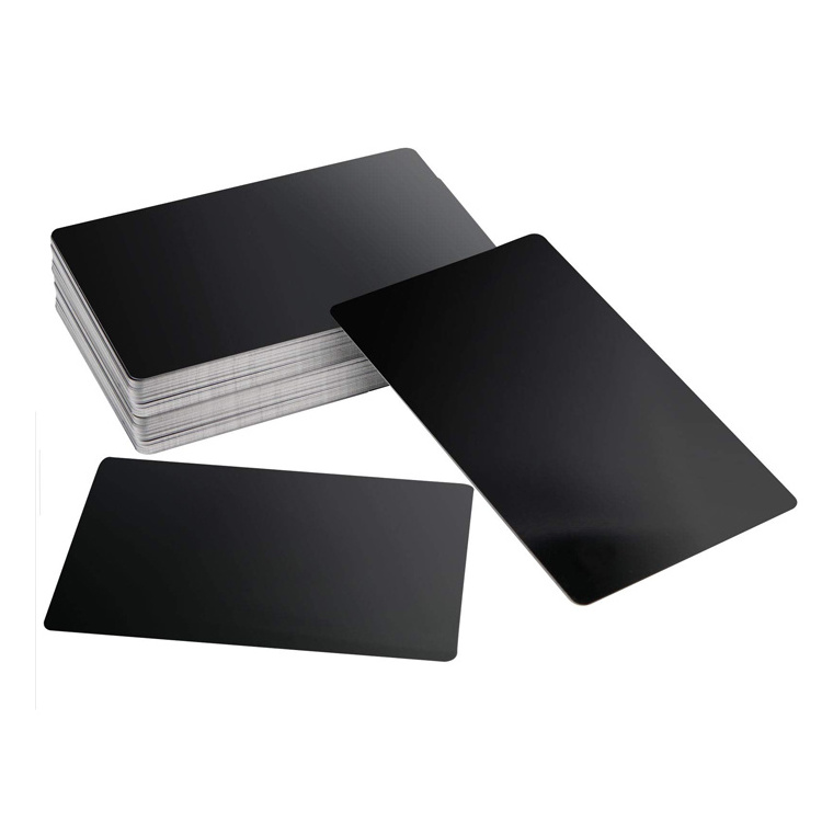 Custom Engraved Stainless Steel Metal ID Card Blank Black Metal Aluminum Business Member Cards