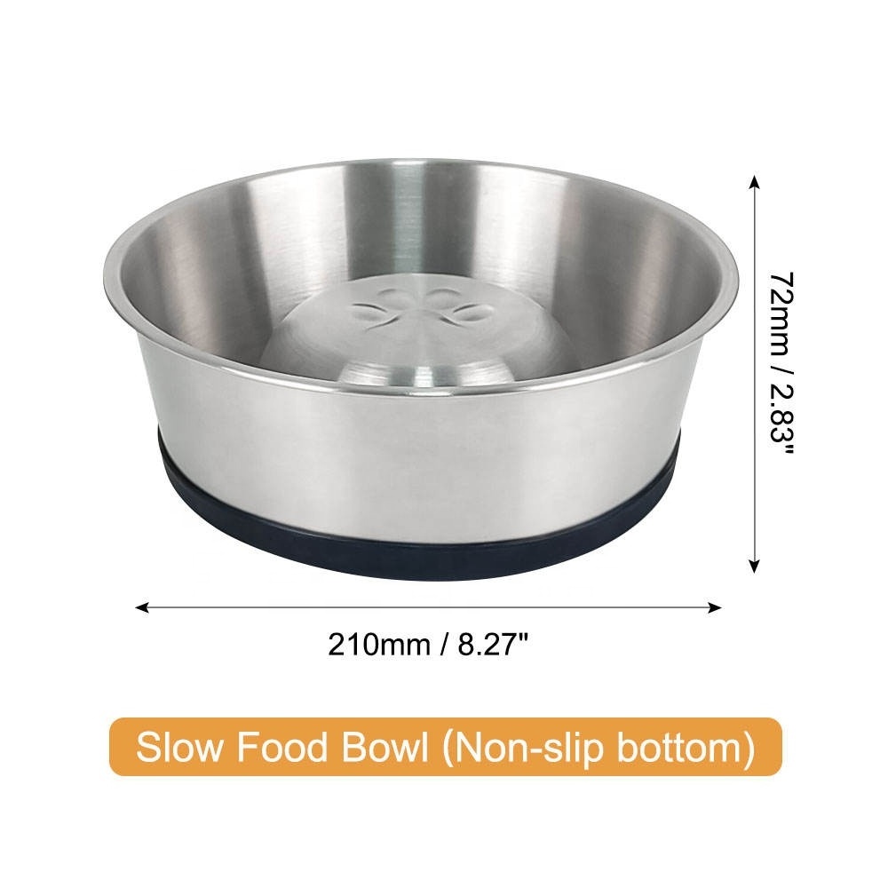 Stainless Steel Dog Bowl Durable Non-Slip Rubber Bottom Cat Food Water Pet Bowl Puppy Feeder For Small Medium Large Dogs