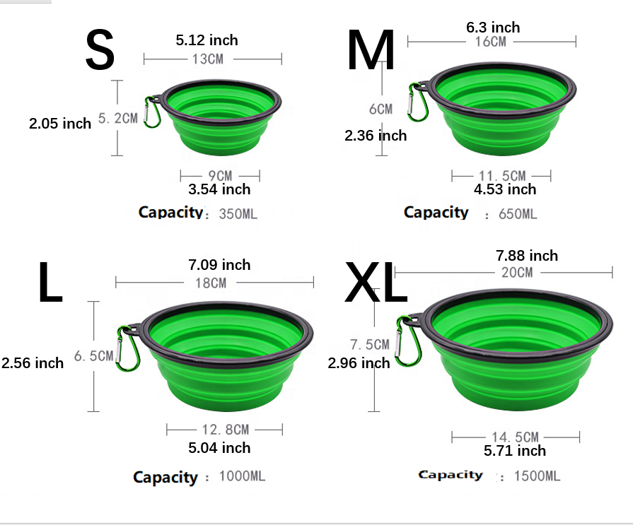 350ML Pet Folding Bowl Supplies Drinking Portable Dog Bowl Silicone Food Travel Bowl