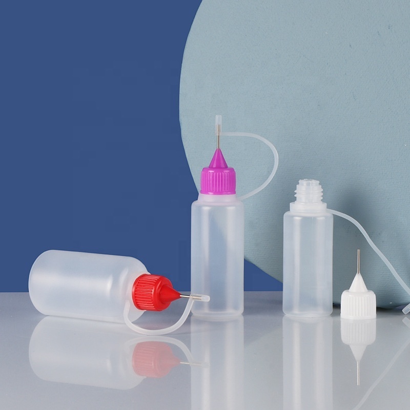 All Size Plastic Painting Glue Dropper Bottles Empty PE Squeeze Bottles Needle Tip Applicator Bottle