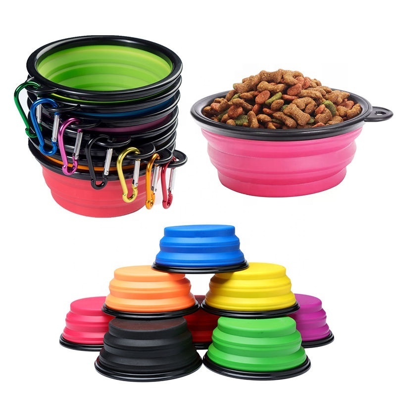 Collapsible Slow Feeder Pet Bowl Outdoor Travel Water Drinking Portable TPE Dog Bowls