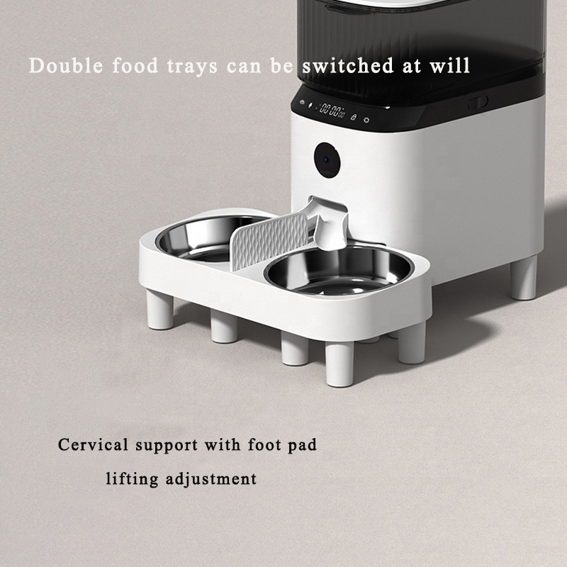 Custom Logo Automatic Pet Feeder with Camera Tuya Cat Feeders 5L Food Timer Feeding Smart Wifi Pet Feeder Charge ABS Rounded