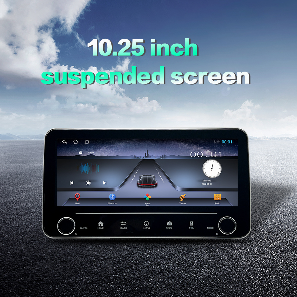 10.25 inch 2.5D screen Android 9.0 universal slim car dvd video radio player with good factory price match 9