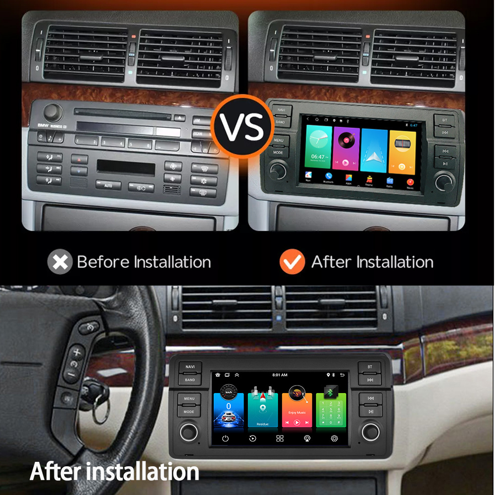 7 Inch Car Radio 2+32g 4+64g 2 Din Android 11 Autoradio For Bmw E46 Car Multimedia Navigation GPS WIFI Radio stereo