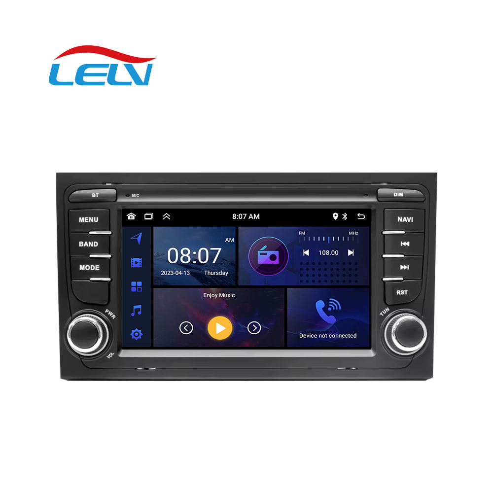 LELV Android Car Radio 2 Din Car Stereo Fm Video Carplay Auto Electronics Car Dvd Player For Audi A4 2006-2012