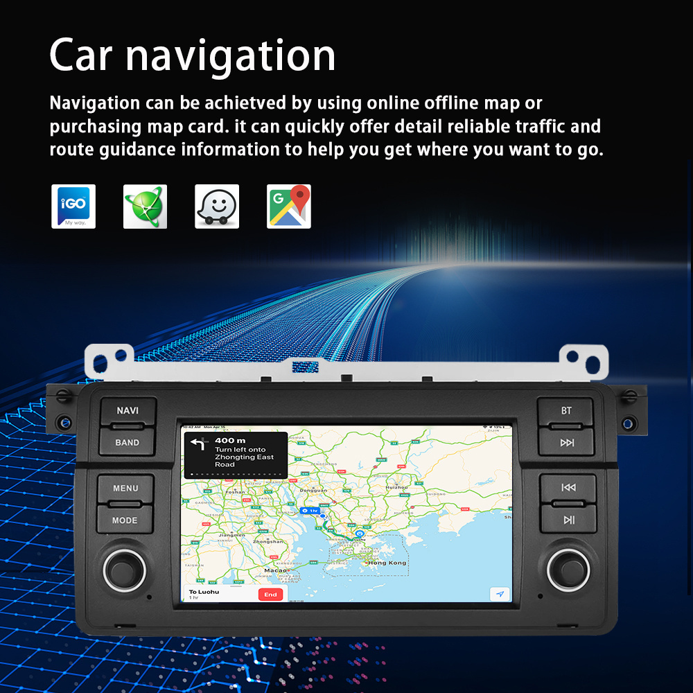 lelv 7inch Android 2+64gb 2 Din Car Radio For Bmw E46 Carplay & Android Auto Gps Wifi Hifi Audio Fm Rds Support Ahd Camera