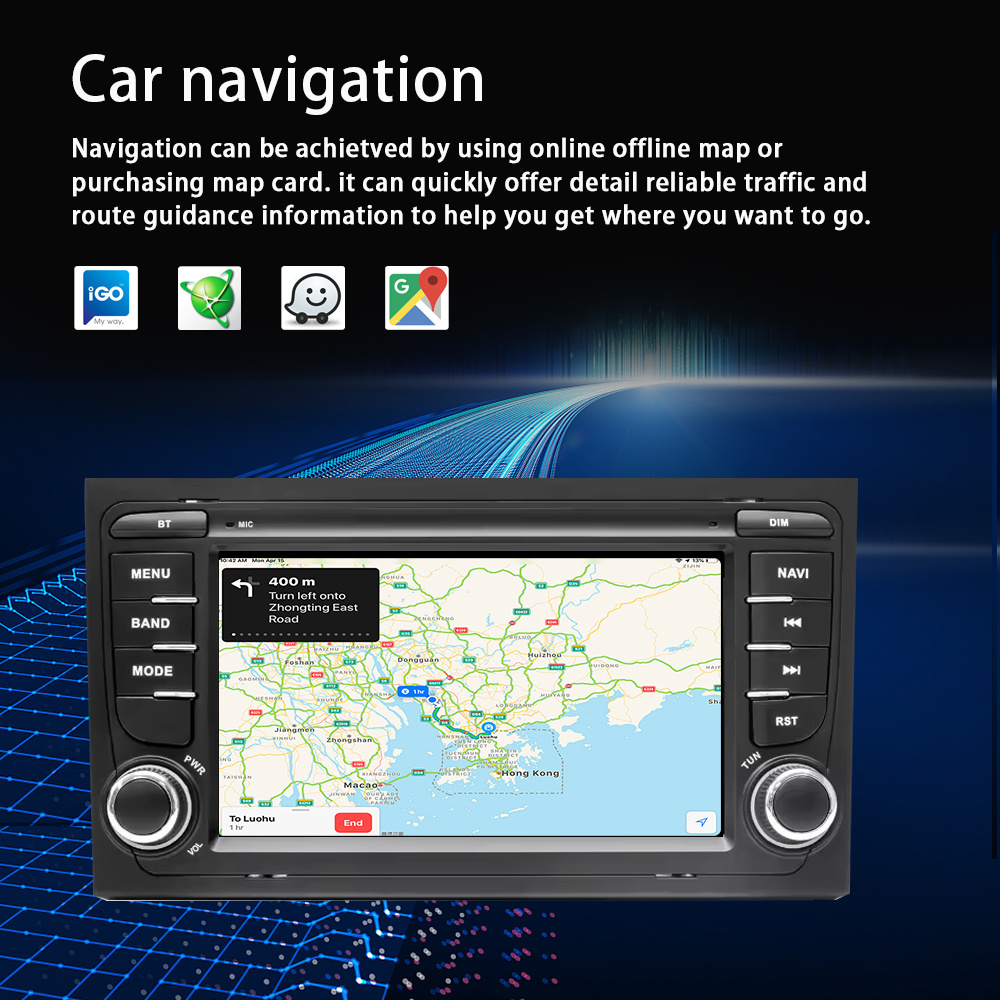 LELV Android Car Radio 2 Din Car Stereo Fm Video Carplay Auto Electronics Car Dvd Player For Audi A4 2006-2012