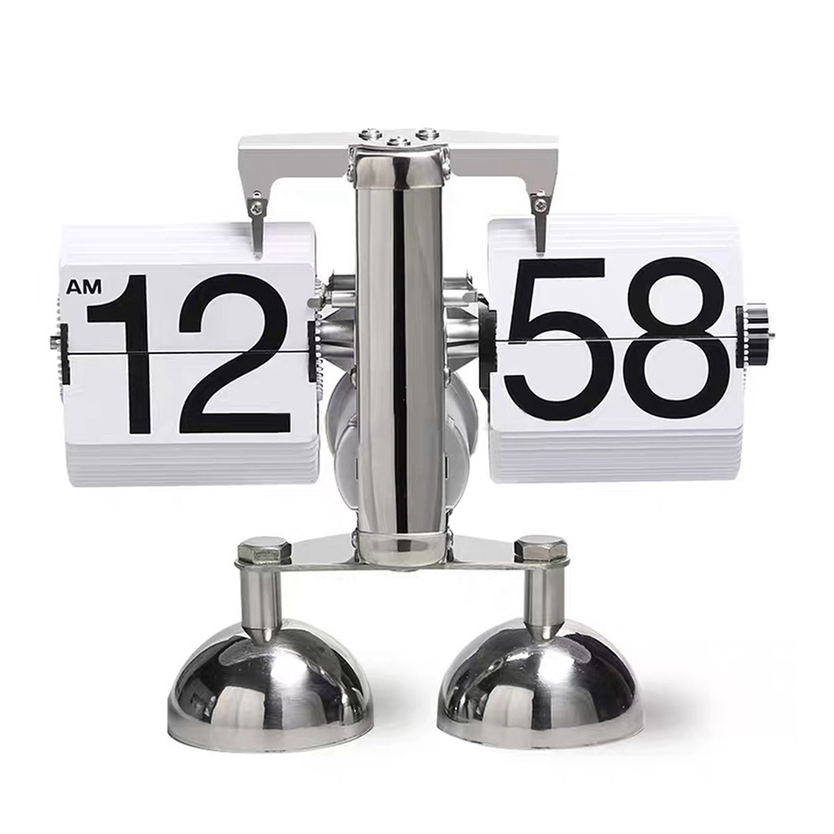 Lelyi Balance Shaped Metal Auto Flip Down Decorative Desktop Clock with Single Holder