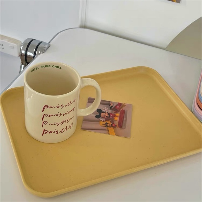 Lelyi Korean ins simple color rectangular tray storage plate tableware one person breakfast plate