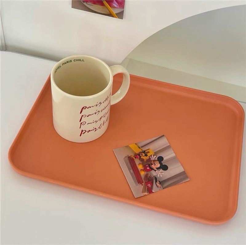 Lelyi Korean ins simple color rectangular tray storage plate tableware one person breakfast plate