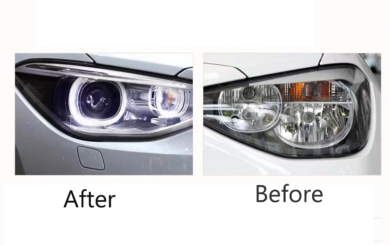 SJC Car Accessories For BMW 1 Series F20 Headlamp Assembly Equipped Angel Eye Daytime Running Lamp Modified Headlight