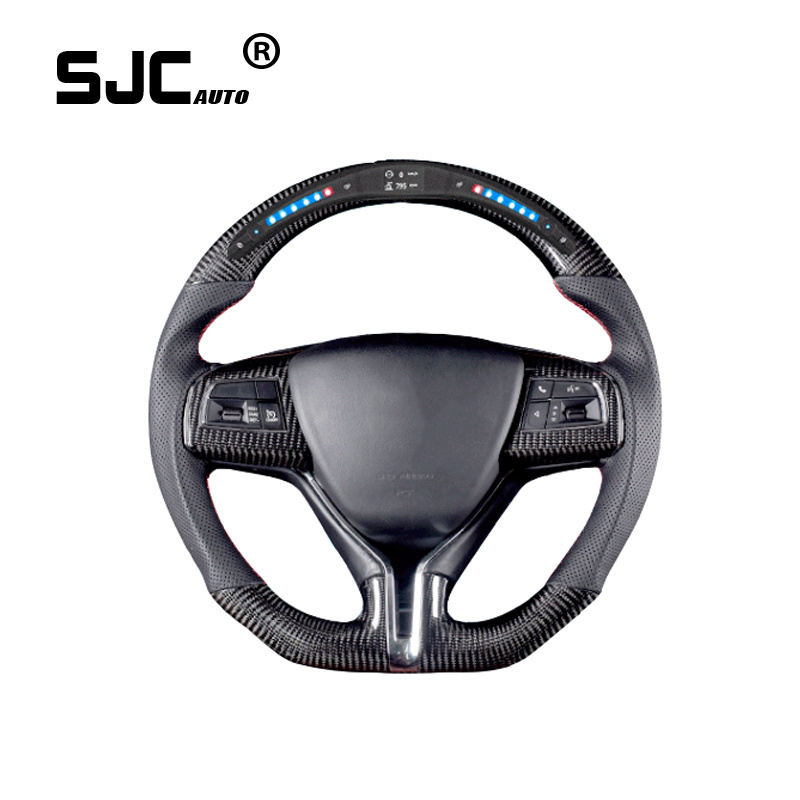 SJC Steering Wheel For Maserati Ghibli Levante Quattroporte LED Customized Carbon Fiber Leather High quality