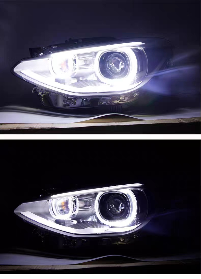 SJC Car Accessories For BMW 1 Series F20 Headlamp Assembly Equipped Angel Eye Daytime Running Lamp Modified Headlight