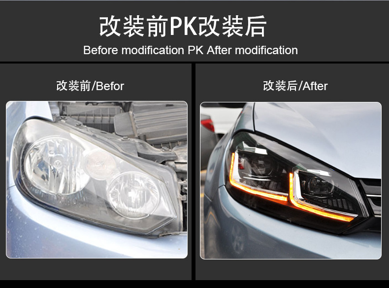 Car Model Head Lamp for VW Golf 6 Headlights 2009-2012 Golf 6 LED Headlight DRL Signal Lamp Hid Bi Xenon Auto Accessories