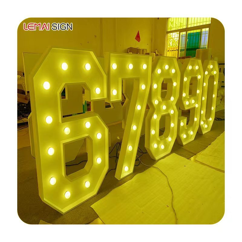 Customized 4-foot number 3-foot marriage lighted letters wooden ceiling love letter lamp marquee letters