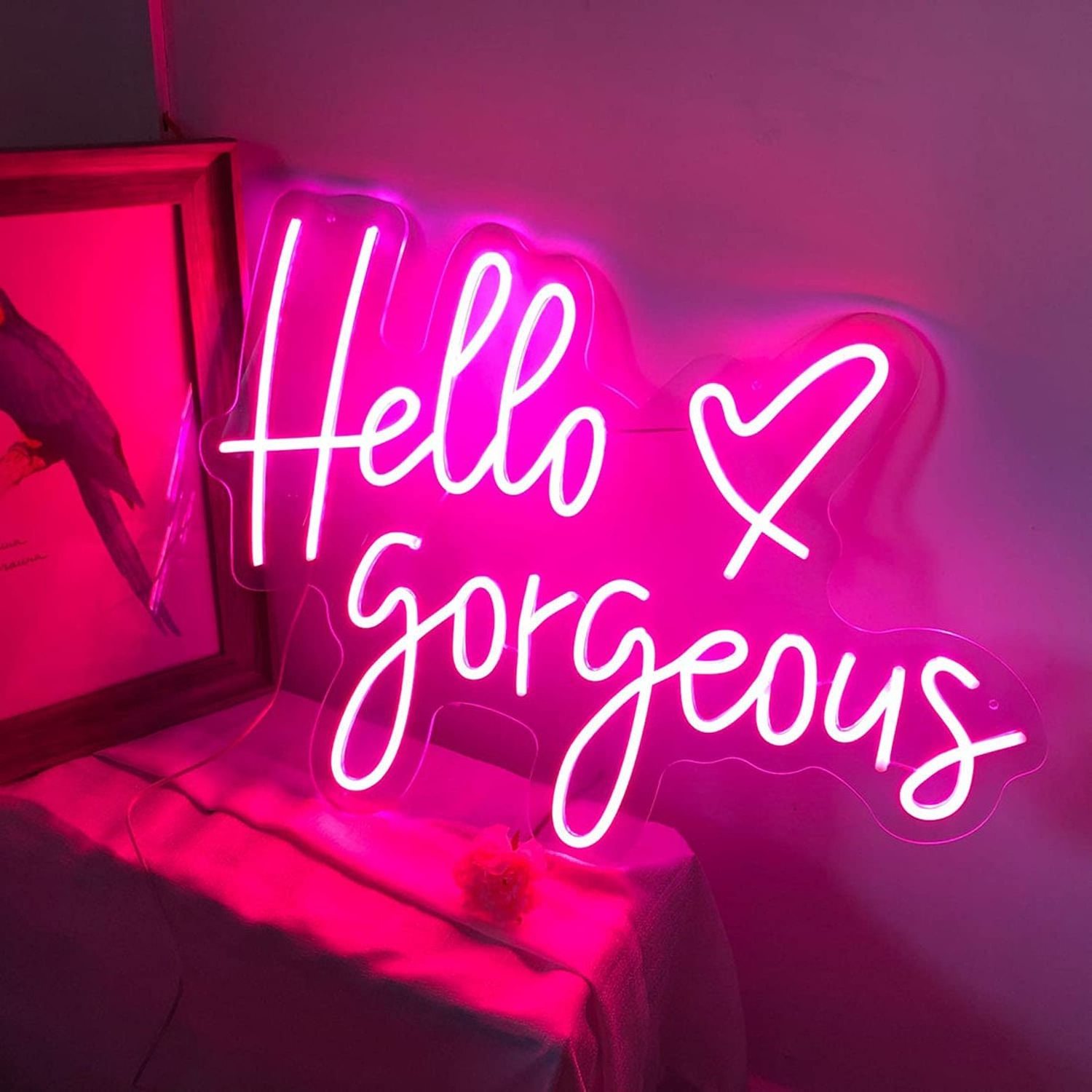 electronic signs waterproof acrylic for bedroom hello gorgeous letters wall outdoor open logo lights customled led neon sign