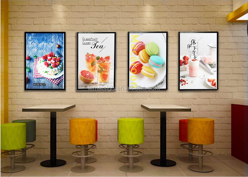 Acrylic Photo Frame Display Commercial Menu Board LED Light Box Fast Food Restaurant Coffee Shop Menu Board